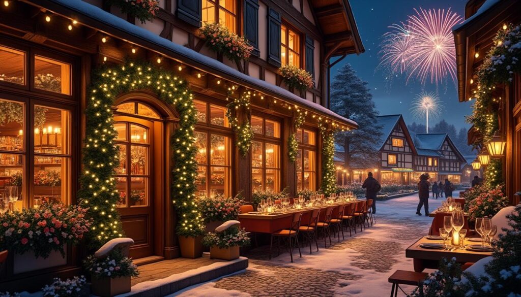 fêtez le nouvel an en alsace avec une soirée festive inoubliable et une nuit confortable à l'hôtel. profitez d'une ambiance chaleureuse et des traditions alsaciennes pour bien commencer l'année.