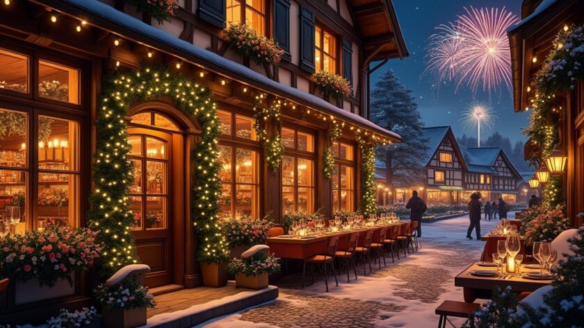 fêtez le nouvel an en alsace avec une soirée festive inoubliable et une nuit confortable à l'hôtel. profitez d'une ambiance chaleureuse et des traditions alsaciennes pour bien commencer l'année.