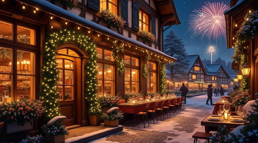 fêtez le nouvel an en alsace avec une soirée festive inoubliable et une nuit confortable à l'hôtel. profitez d'une ambiance chaleureuse et des traditions alsaciennes pour bien commencer l'année.